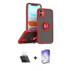 MARSİLYAN™- iPhone 11 Kılıf Yörünge Çizgi - Siyah Bilvis 5in1 3D Magic Cam Ekran Koruyucu + Kamera Lens Koruma Cam - SF