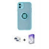 MARSİLYAN™- iPhone 11 Kılıf Yörünge Çizgi - Siyah Bilvis 5in1 3D Magic Cam Ekran Koruyucu + Pers Alüminyum Kamera Lens - LT