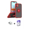 MARSİLYAN™- iPhone 11 Kılıf Yörünge Çizgi - Siyah Bilvis 5in1 3D Magic Cam Ekran Koruyucu + Pers Alüminyum Kamera Lens - YL