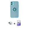 MARSİLYAN™- iPhone 11 Kılıf Yörünge Çizgi - Siyah Bilvis 5in1 5D Magic Hayalet Cam Ekran Koruyucu + Pers Alüminyum Kamera Lens - LT