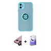 MARSİLYAN™- iPhone 11 Kılıf Yörünge Çizgi - Siyah Bilvis 5in1 5D Magic Hayalet Cam Ekran Koruyucu + Raze Metal Kamera Lens - SH