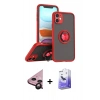 MARSİLYAN™- iPhone 11 Kılıf Yörünge Çizgi - Siyah Bilvis 5in1 5D Magic Hayalet Cam Ekran Koruyucu + Raze Metal Kamera Lens - SH