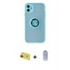 MARSİLYAN™- iPhone 11 Kılıf Yörünge Çizgi - Siyah Joko Magic 5D Cam + Rainbow Kamera Lens Koruma Cam - KI