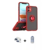MARSİLYAN™- iPhone 11 Kılıf Yörünge Çizgi - Siyah Joko Magic 5D Cam + Pers Alüminyum Kamera Lens - LT