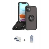 MARSİLYAN™- iPhone 11 Kılıf Yörünge Çizgi - Siyah Joko Magic 5D Cam + Pers Alüminyum Kamera Lens - LT