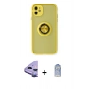 MARSİLYAN™- iPhone 11 Kılıf Yörünge Çizgi - Siyah Joko Magic 5D Cam + Raze Metal Kamera Lens - MR