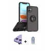 MARSİLYAN™- iPhone 11 Kılıf Yörünge Çizgi - Siyah Joko Magic 5D Cam + Raze Metal Kamera Lens - MR