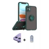 MARSİLYAN™- iPhone 11 Kılıf Yörünge Çizgi - Siyah Joko Magic 5D Cam + Raze Metal Kamera Lens - MR