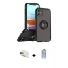 MARSİLYAN™- iPhone 11 Kılıf Yörünge Çizgi - Siyah Joko Magic 5D Cam + Pers Alüminyum Kamera Lens - GD