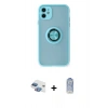 MARSİLYAN™- iPhone 11 Kılıf Yörünge Çizgi - Siyah Joko Magic 5D Cam + Pers Alüminyum Kamera Lens - GI