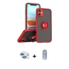MARSİLYAN™- iPhone 11 Kılıf Yörünge Çizgi - Siyah Joko Magic 5D Cam + Pers Alüminyum Kamera Lens - GI