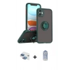 MARSİLYAN™- iPhone 11 Kılıf Yörünge Çizgi - Siyah Joko Magic 5D Cam + Pers Alüminyum Kamera Lens - GI