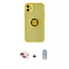 MARSİLYAN™- iPhone 11 Kılıf Yörünge Çizgi - Siyah Joko Magic 5D Cam + Pers Alüminyum Kamera Lens - KI