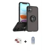 MARSİLYAN™- iPhone 11 Kılıf Yörünge Çizgi - Siyah Joko Magic 5D Cam + Pers Alüminyum Kamera Lens - KI
