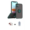 MARSİLYAN™- iPhone 11 Kılıf Yörünge Çizgi - Siyah Joko Magic 5D Cam + Pers Alüminyum Kamera Lens - KI