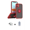 MARSİLYAN™- iPhone 11 Kılıf Yörünge Çizgi - Siyah Joko Magic 5D Cam + Pers Alüminyum Kamera Lens - YL