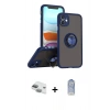 MARSİLYAN™- iPhone 11 Kılıf Yörünge Çizgi - Siyah Joko Magic 5D Cam + Pers Alüminyum Kamera Lens - YL