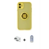 MARSİLYAN™- iPhone 11 Kılıf Yörünge Çizgi - Siyah Joko Magic 5D Cam + Pers Alüminyum Kamera Lens - YL