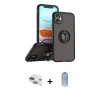 MARSİLYAN™- iPhone 11 Kılıf Yörünge Çizgi - Siyah Joko Magic 5D Cam + Pers Alüminyum Kamera Lens - YL