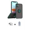 MARSİLYAN™- iPhone 11 Kılıf Yörünge Çizgi - Siyah Joko Magic 5D Cam + Pers Alüminyum Kamera Lens - YL