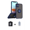 MARSİLYAN™- iPhone 11 Kılıf Yörünge Çizgi - Siyah Joko Magic 5D Cam + PVD Metal Kamera Lens - MI