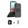 MARSİLYAN™- iPhone 11 Kılıf Yörünge Çizgi - Siyah Joko Magic 5D Cam + PVD Metal Kamera Lens - MI