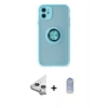 MARSİLYAN™- iPhone 11 Kılıf Yörünge Çizgi - Siyah Joko Magic 5D Cam + Raze Metal Kamera Lens - GS