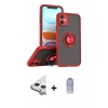 MARSİLYAN™- iPhone 11 Kılıf Yörünge Çizgi - Siyah Joko Magic 5D Cam + Raze Metal Kamera Lens - GS