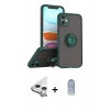 MARSİLYAN™- iPhone 11 Kılıf Yörünge Çizgi - Siyah Joko Magic 5D Cam + Raze Metal Kamera Lens - GS