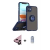 MARSİLYAN™- iPhone 11 Kılıf Yörünge Çizgi - Siyah Joko Magic 5D Cam + Raze Metal Kamera Lens - SH