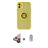 MARSİLYAN™- iPhone 11 Kılıf Yörünge Çizgi - Siyah Joko Magic 5D Cam + Raze Metal Kamera Lens - SH