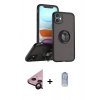 MARSİLYAN™- iPhone 11 Kılıf Yörünge Çizgi - Siyah Joko Magic 5D Cam + Raze Metal Kamera Lens - SH