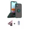 MARSİLYAN™- iPhone 11 Kılıf Yörünge Çizgi - Siyah Joko Magic 5D Cam + Raze Metal Kamera Lens - SH