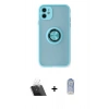 MARSİLYAN™- iPhone 11 Kılıf Yörünge Çizgi - Siyah Joko Magic 5D Cam + Kamera Lens Koruma Cam - SF