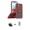 MARSİLYAN™- iPhone 11 Kılıf Yörünge Çizgi - Siyah Joko Magic 5D Cam + Kamera Lens Koruma Cam - SF