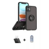MARSİLYAN™- iPhone 11 Kılıf Yörünge Çizgi - Siyah Joko Magic 5D Cam + Kamera Lens Koruma Cam - SF