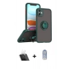 MARSİLYAN™- iPhone 11 Kılıf Yörünge Çizgi - Siyah Joko Magic 5D Cam + Kamera Lens Koruma Cam - SF