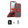 MARSİLYAN™- iPhone 11 Kılıf Yörünge Çizgi - Siyah Joko Magic 5D Cam + PVD Metal Kamera Lens - TU