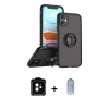 MARSİLYAN™- iPhone 11 Kılıf Yörünge Çizgi - Siyah Joko Magic 5D Cam + PVD Metal Kamera Lens - TU