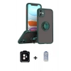 MARSİLYAN™- iPhone 11 Kılıf Yörünge Çizgi - Siyah Joko Magic 5D Cam + PVD Metal Kamera Lens - TU