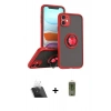 MARSİLYAN™- iPhone 11 Kılıf Yörünge Çizgi - Siyah Joko Magic 5D Hayalet Cam + Kamera Lens Koruma Cam - SF