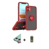 MARSİLYAN™- iPhone 11 Kılıf Yörünge Çizgi - Siyah Joko Magic 5D Hayalet Cam + Raze Metal Kamera Lens - KI