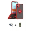 MARSİLYAN™- iPhone 11 Kılıf Yörünge Çizgi - Siyah Joko Magic 5D Hayalet Cam + Pers Alüminyum Kamera Lens - LT