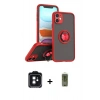 MARSİLYAN™- iPhone 11 Kılıf Yörünge Çizgi - Siyah Joko Magic 5D Hayalet Cam + PVD Metal Kamera Lens - SH