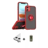 MARSİLYAN™- iPhone 11 Kılıf Yörünge Çizgi - Siyah Joko Magic 5D Hayalet Cam + Raze Metal Kamera Lens - GS