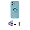 MARSİLYAN™- iPhone 11 Kılıf Yörünge Çizgi - Siyah Joko Magic 5D Hayalet Cam + Raze Metal Kamera Lens - MR
