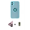 MARSİLYAN™- iPhone 11 Kılıf Yörünge Çizgi - Siyah Joko Magic 5D Hayalet Cam + Raze Metal Kamera Lens - SH