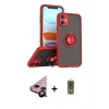MARSİLYAN™- iPhone 11 Kılıf Yörünge Çizgi - Siyah Joko Magic 5D Hayalet Cam + Raze Metal Kamera Lens - SH