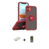 MARSİLYAN™- iPhone 11 Kılıf Yörünge Çizgi - Siyah Joko Magic 5D Hayalet Cam + Renkli Kamera Lens Koruma Cam - TU