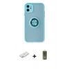 MARSİLYAN™- iPhone 11 Kılıf Yörünge Çizgi - Siyah Joko Magic 5D Hayalet Cam + Renkli Kamera Lens Koruma Cam - TU